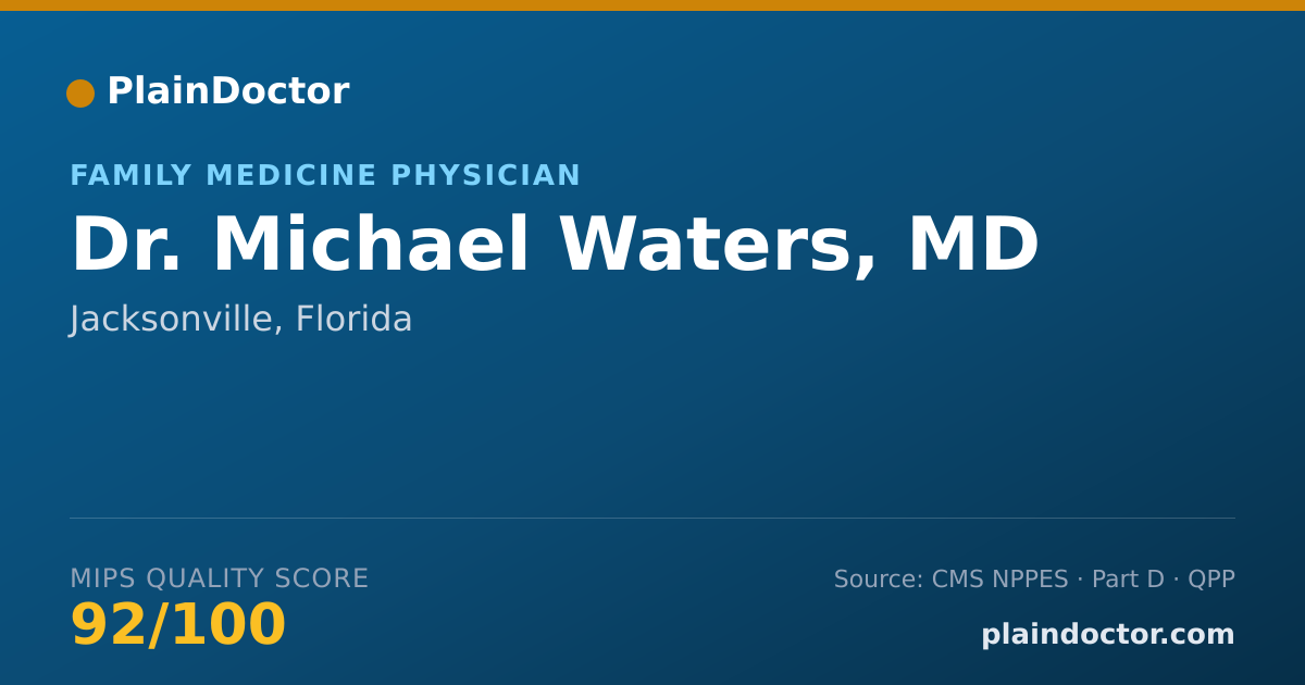 Shareable card for Michael Waters, MD - Family Medicine Physician, Jacksonville, FL