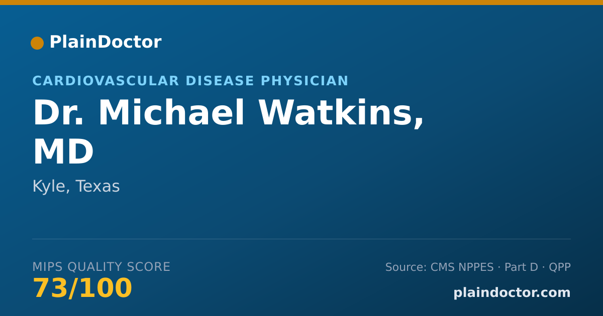 Shareable card for Michael Watkins, MD - Cardiovascular Disease Physician, Kyle, TX