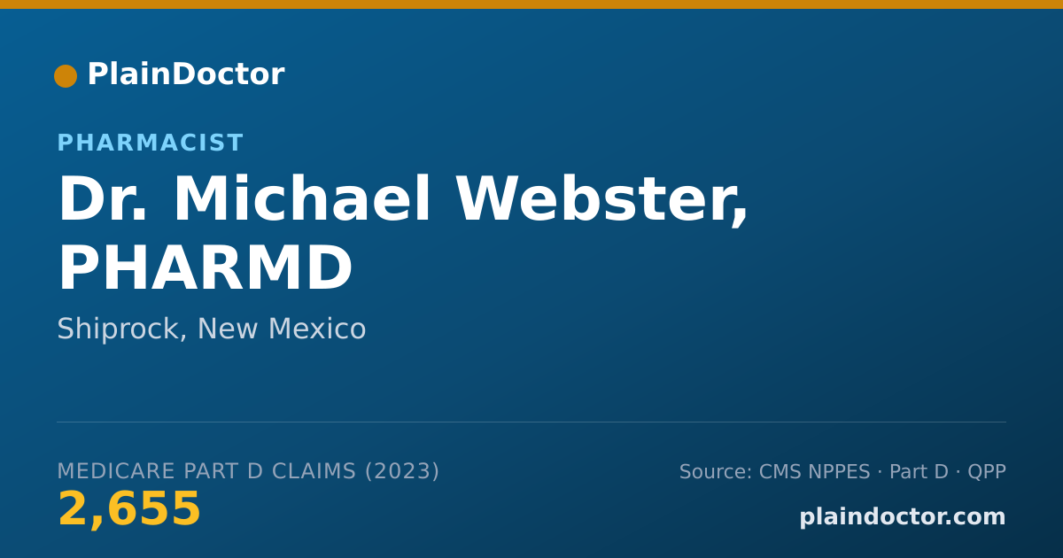 Shareable card for Michael Webster, PHARMD - Pharmacist, Shiprock, NM