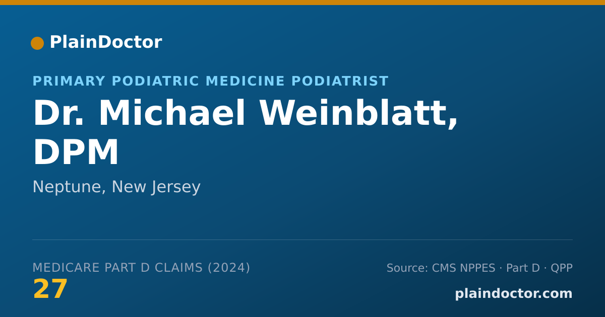 Shareable card for Michael Weinblatt, DPM - Primary Podiatric Medicine Podiatrist, Neptune, NJ