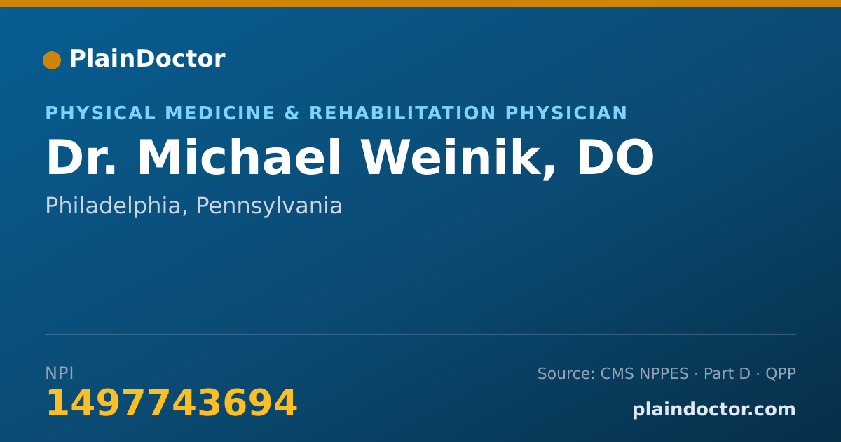 Shareable card for Michael Weinik, DO - Physical Medicine & Rehabilitation Physician, Philadelphia, PA