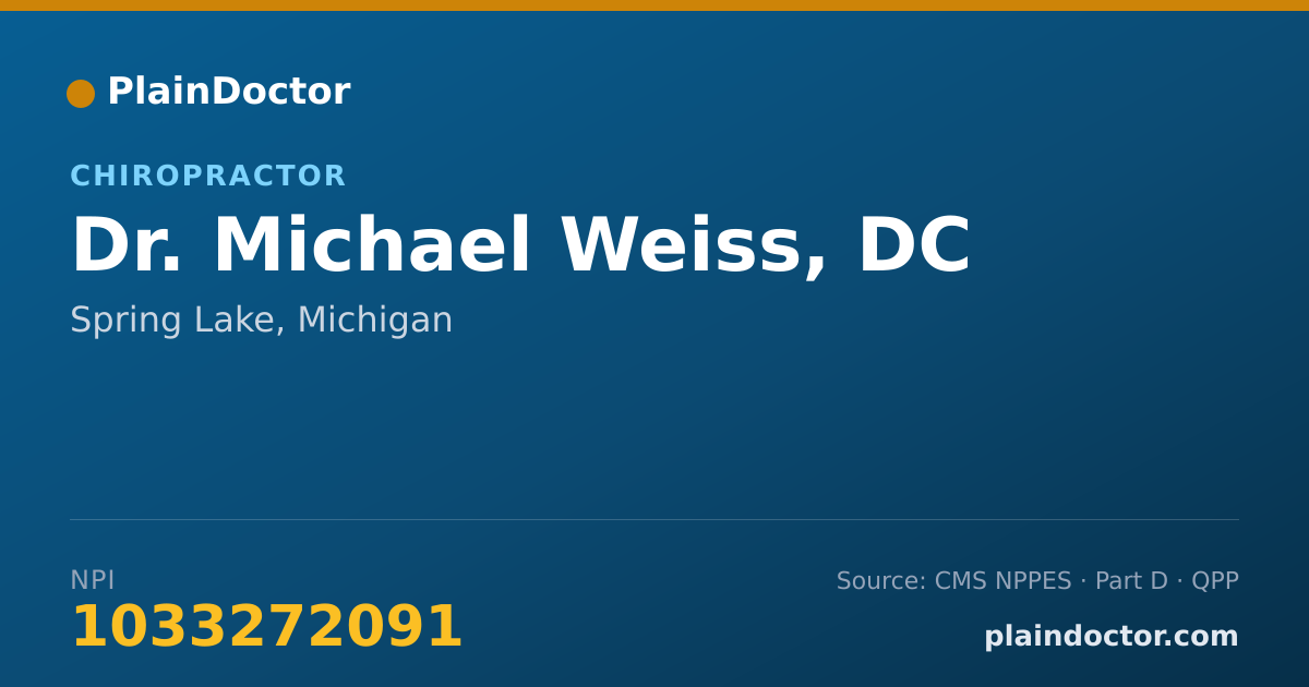 Shareable card for Michael Weiss, DC - Chiropractor, Spring Lake, MI