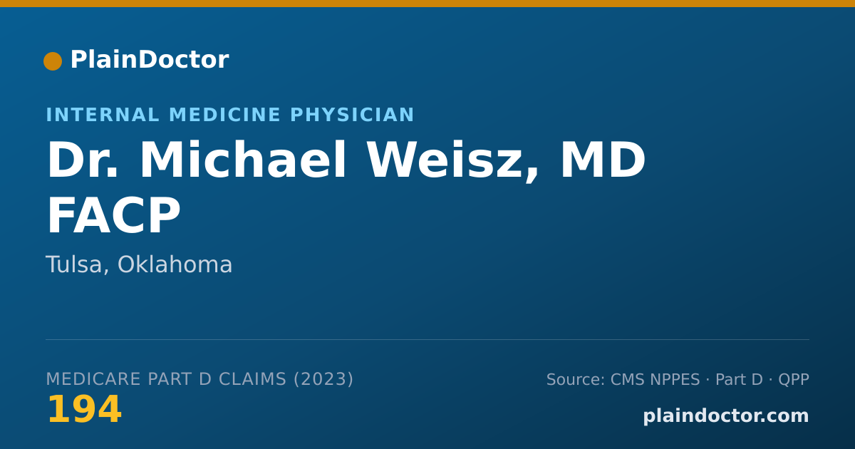 Shareable card for Michael Weisz, MD  FACP - Internal Medicine Physician, Tulsa, OK