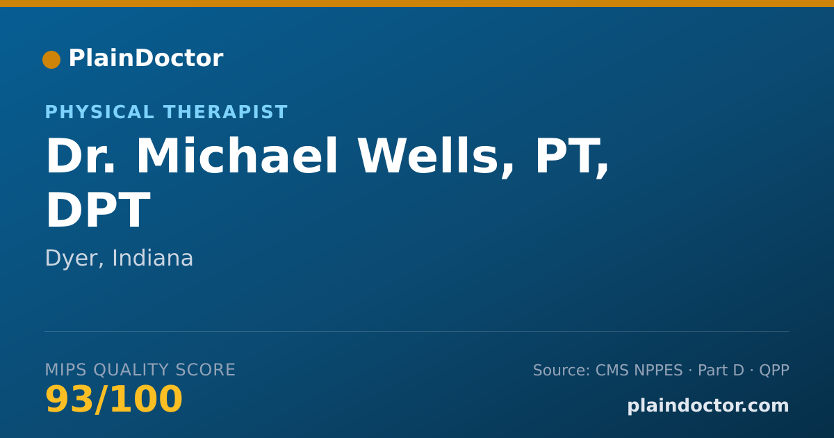 Shareable card for Michael Wells, PT, DPT - Physical Therapist, Dyer, IN