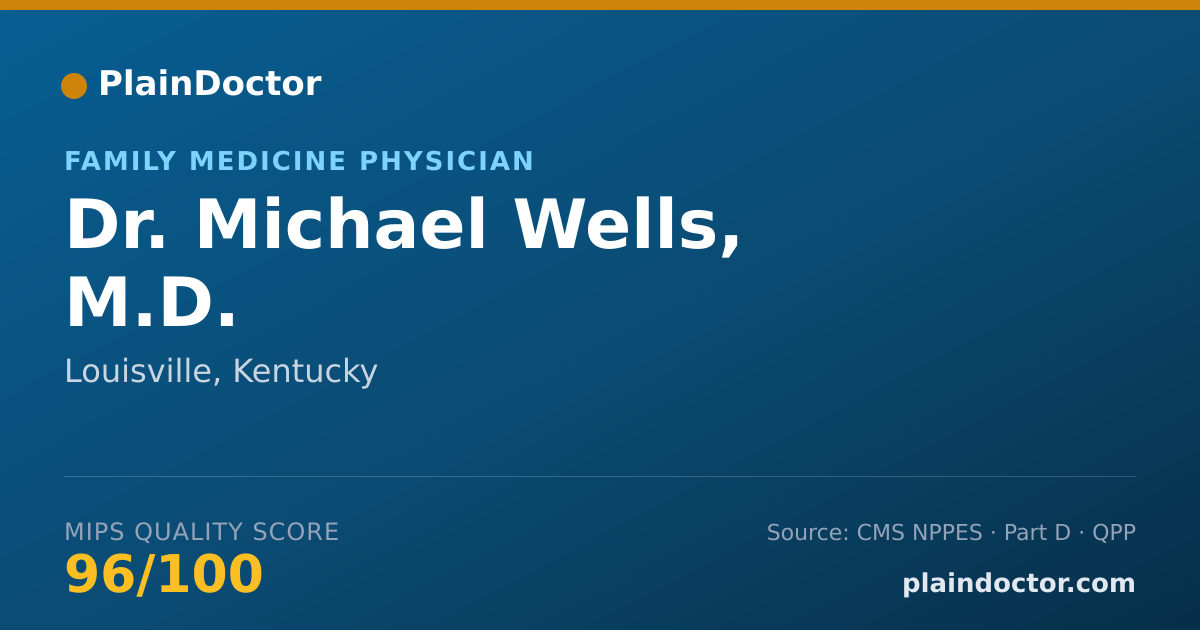 Shareable card for Michael Wells, M.D. - Family Medicine Physician, Louisville, KY