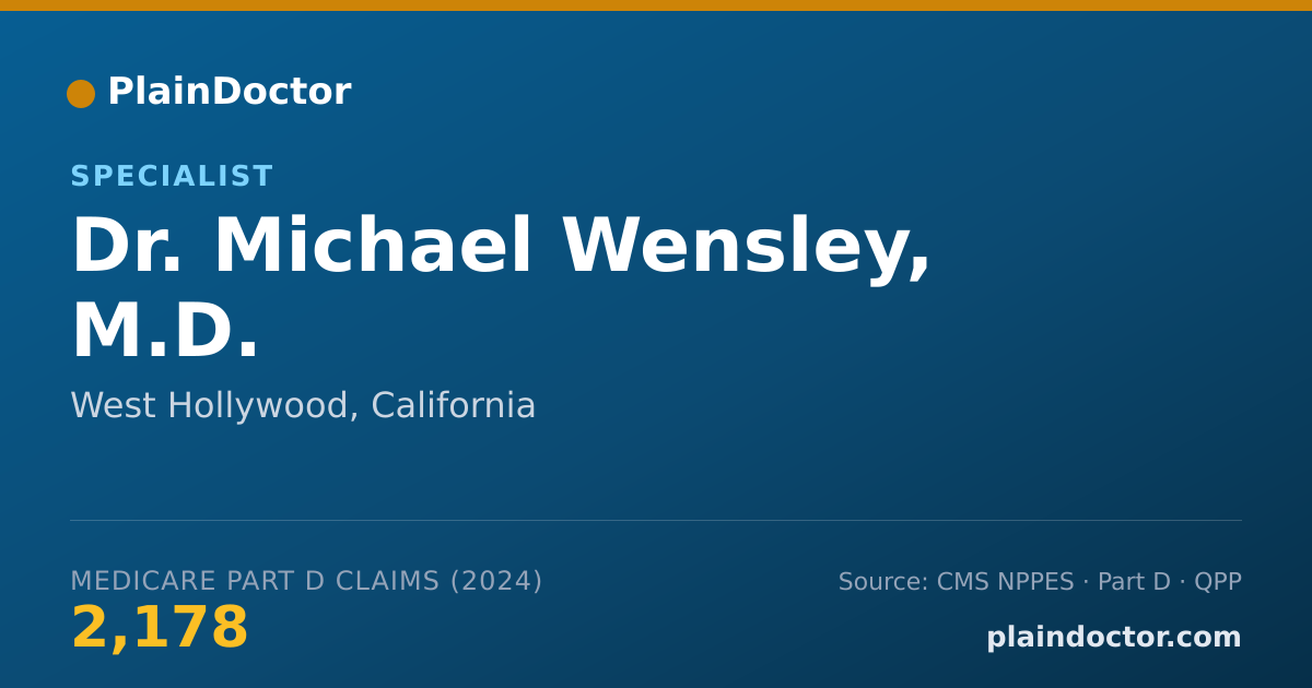 Shareable card for Michael Wensley, M.D. - Specialist, West Hollywood, CA