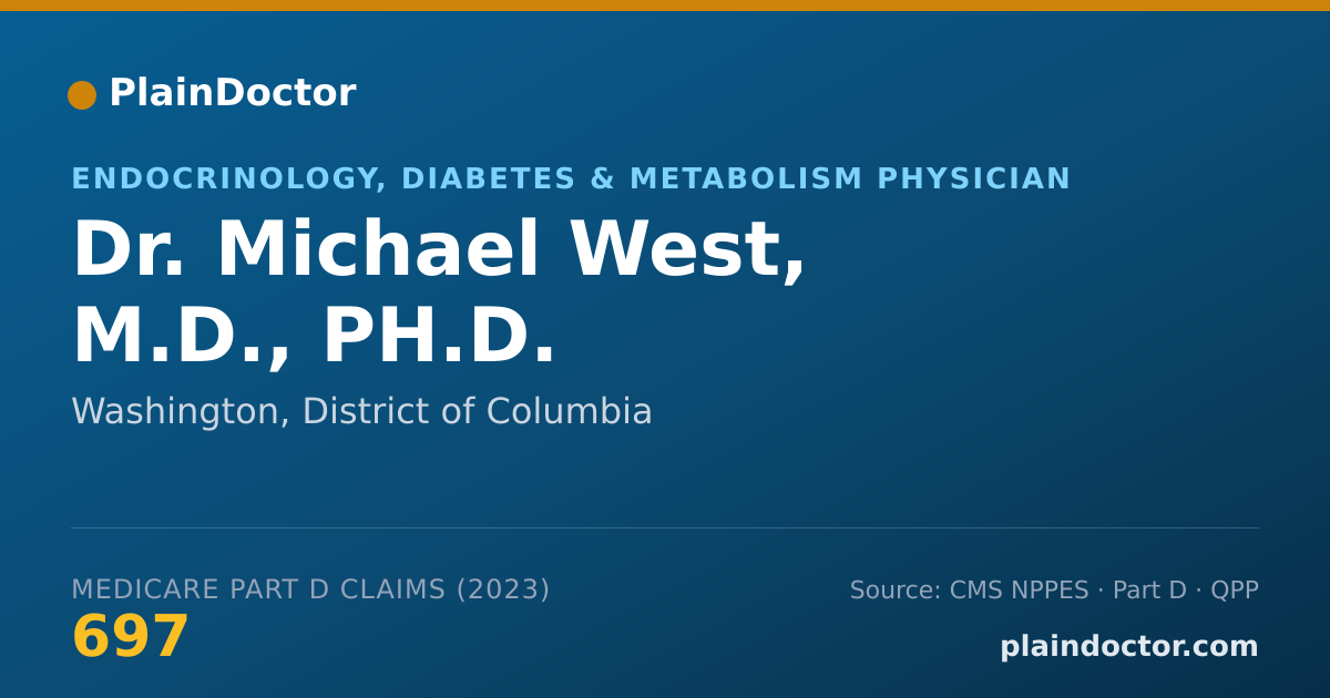 Shareable card for Michael West, M.D., PH.D. - Endocrinology, Diabetes & Metabolism Physician, Washington, DC