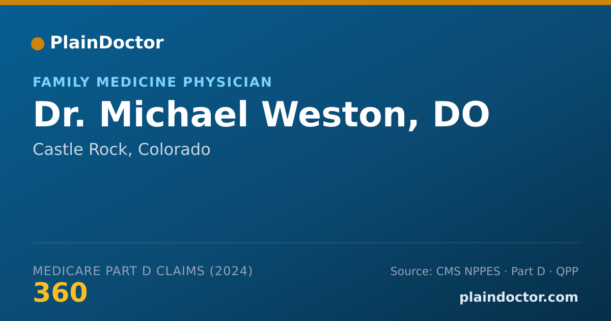 Shareable card for Michael Weston, DO - Family Medicine Physician, Castle Rock, CO