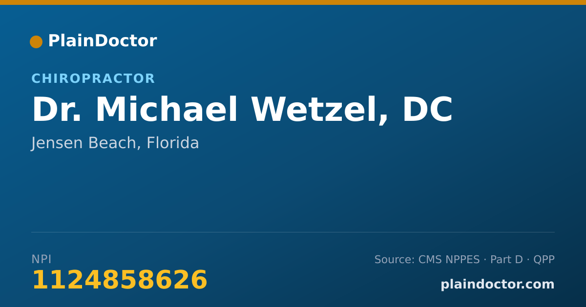 Shareable card for Michael Wetzel, DC - Chiropractor, Jensen Beach, FL