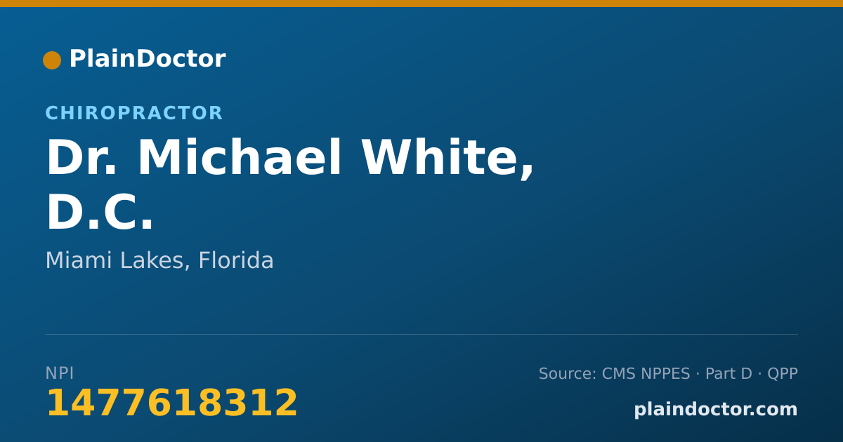 Shareable card for Michael White, D.C. - Chiropractor, Miami Lakes, FL