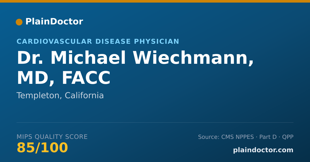 Shareable card for Michael Wiechmann, MD, FACC - Cardiovascular Disease Physician, Templeton, CA