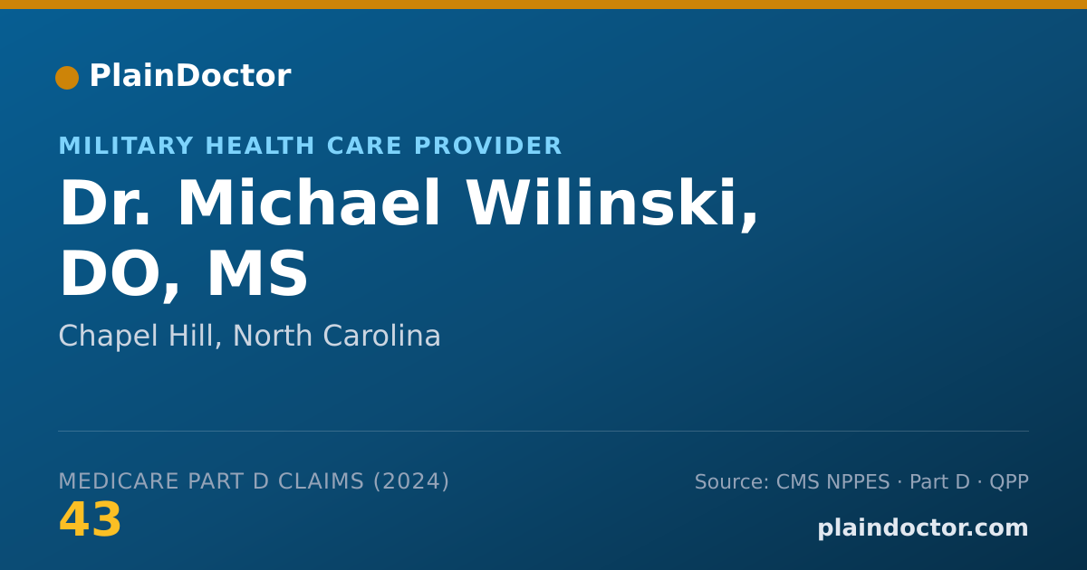 Shareable card for Michael Wilinski, DO, MS - Military Health Care Provider, Chapel Hill, NC