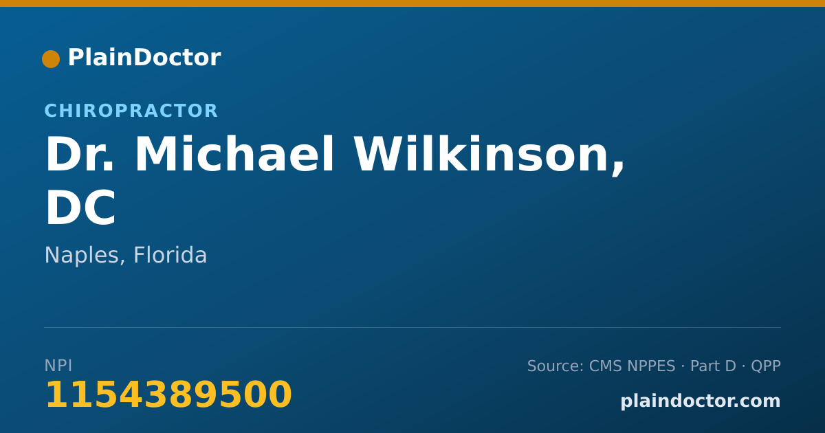 Shareable card for Michael Wilkinson, DC - Chiropractor, Naples, FL
