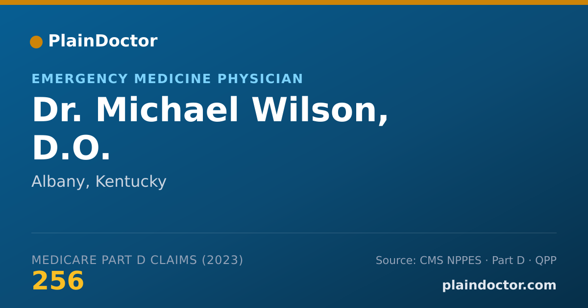 Shareable card for Michael Wilson, D.O. - Emergency Medicine Physician, Albany, KY
