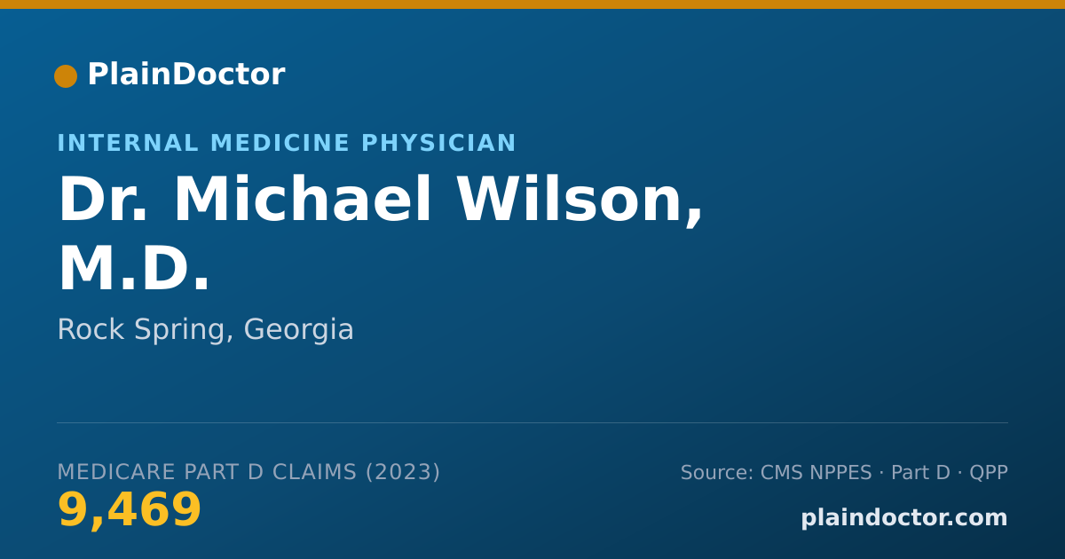 Shareable card for Michael Wilson, M.D. - Internal Medicine Physician, Rock Spring, GA