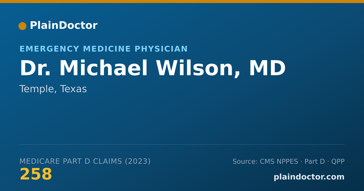 Shareable card for Michael Wilson, MD - Emergency Medicine Physician, Temple, TX