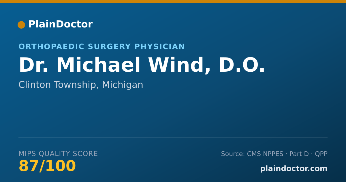 Shareable card for Michael Wind, D.O. - Orthopaedic Surgery Physician, Clinton Township, MI
