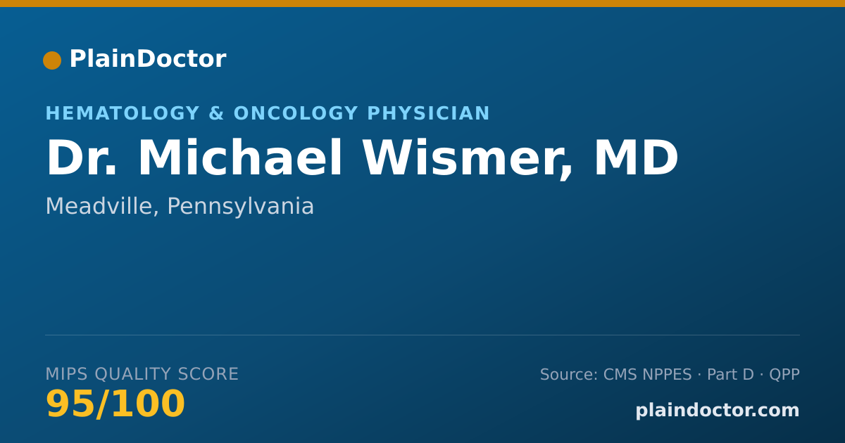 Shareable card for Michael Wismer, MD - Internal Medicine Physician, Meadville, PA