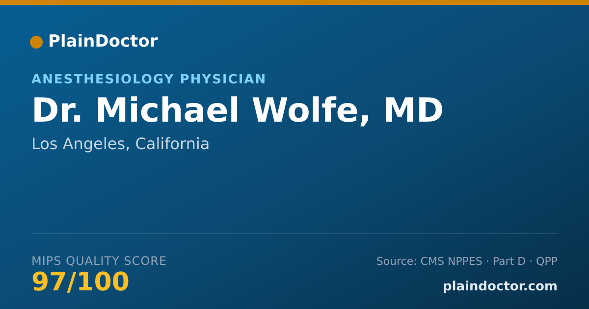 Shareable card for Michael Wolfe, MD - Critical Care Medicine (Anesthesiology) Physician, Los Angeles, CA