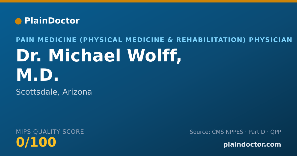 Shareable card for Michael Wolff, M.D. - Pain Medicine (Physical Medicine & Rehabilitation) Physician, Scottsdale, AZ