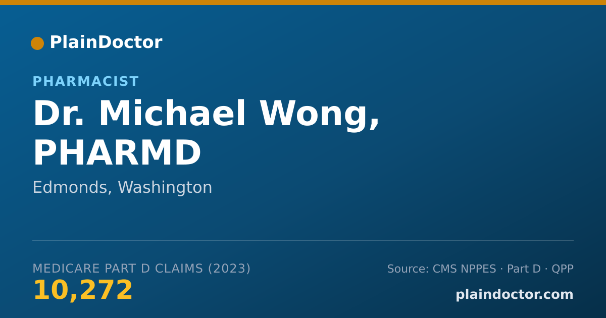 Shareable card for Michael Wong, PHARMD - Pharmacist, Edmonds, WA