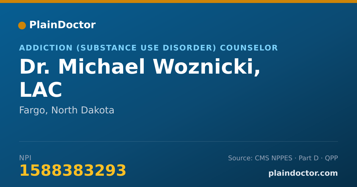 Shareable card for Michael Woznicki, LAC - Addiction (Substance Use Disorder) Counselor, Fargo, ND