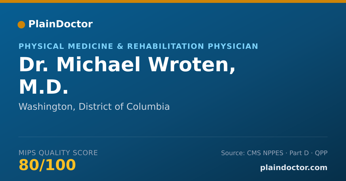 Shareable card for Michael Wroten, M.D. - Physical Medicine & Rehabilitation Physician, Washington, DC