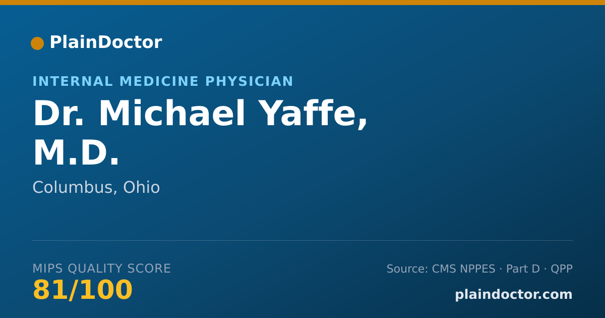 Shareable card for Michael Yaffe, M.D. - Internal Medicine Physician, Columbus, OH