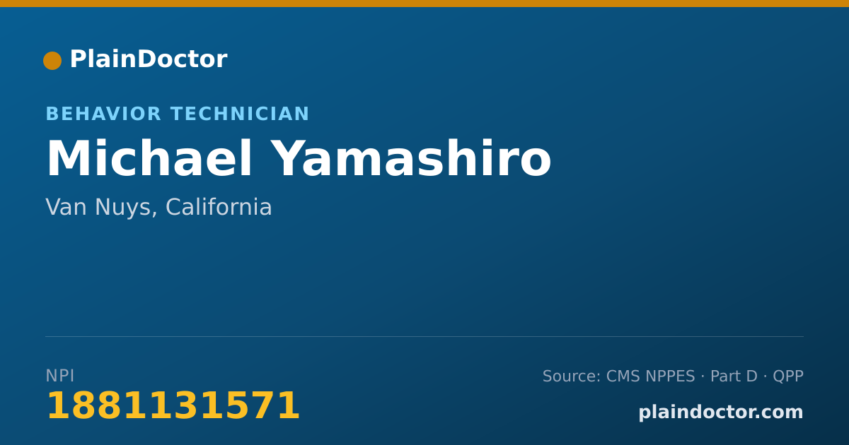 Shareable card for Michael Yamashiro - Behavior Technician, Van Nuys, CA