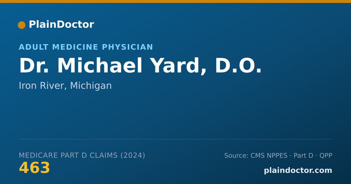 Shareable card for Michael Yard, D.O. - Adult Medicine Physician, Iron River, MI