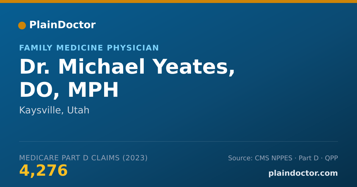 Shareable card for Michael Yeates, DO, MPH - Family Medicine Physician, Kaysville, UT