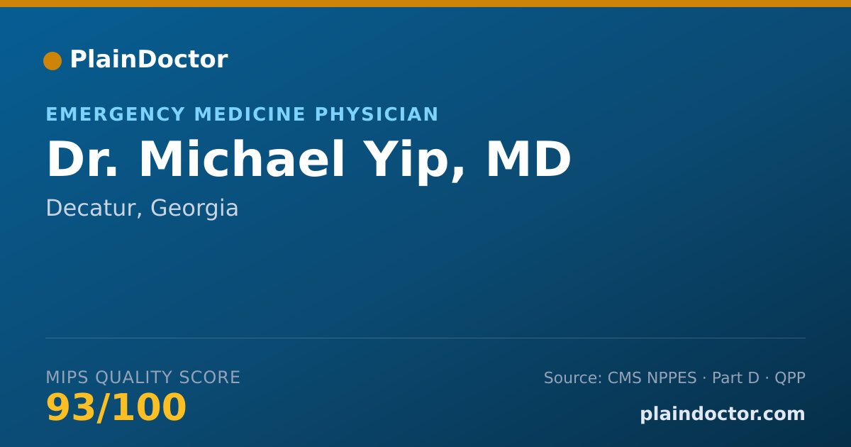 Shareable card for Michael Yip, MD - Emergency Medicine Physician, Decatur, GA