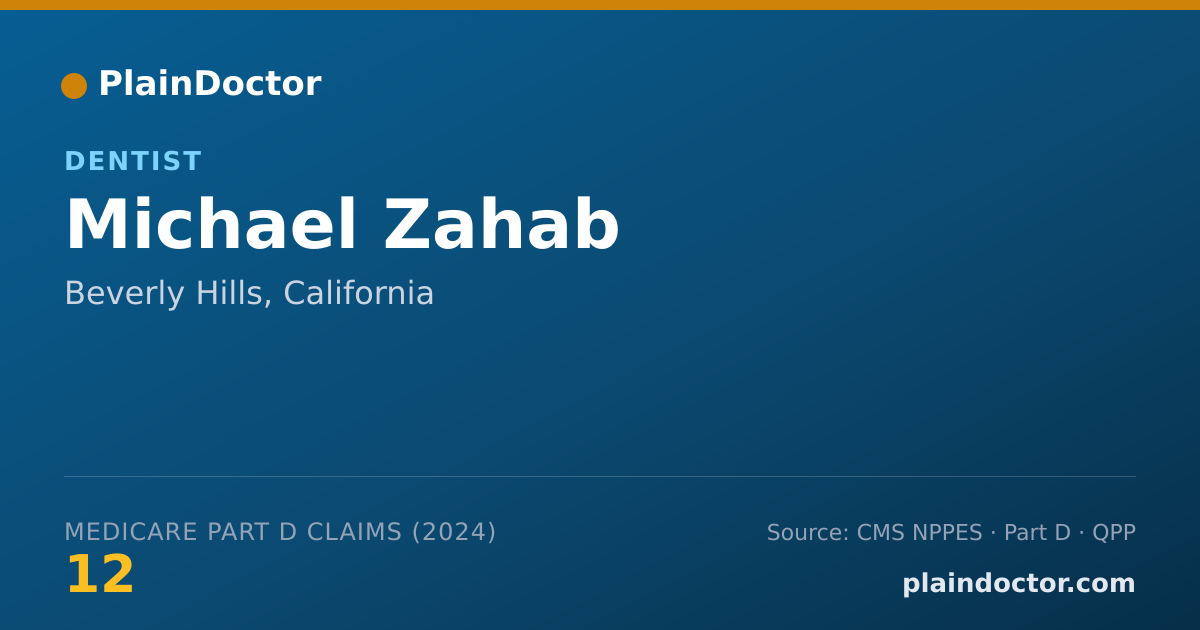 Shareable card for Michael Zahab - Dentist, Beverly Hills, CA