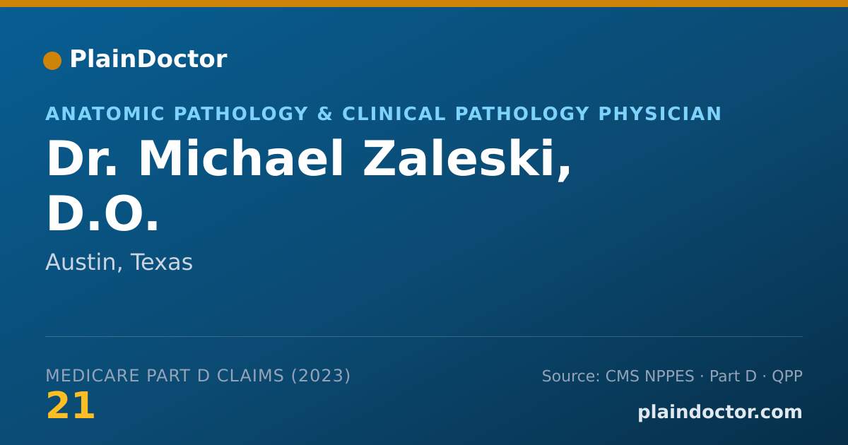 Shareable card for Michael Zaleski, D.O. - Anatomic Pathology & Clinical Pathology Physician, Austin, TX