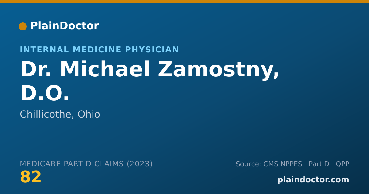 Shareable card for Michael Zamostny, D.O. - Internal Medicine Physician, Chillicothe, OH