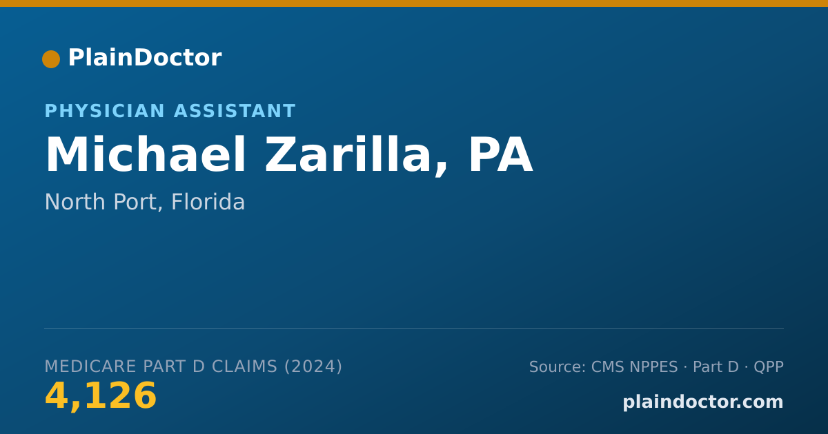 Shareable card for Michael Zarilla, PA - Physician Assistant, North Port, FL