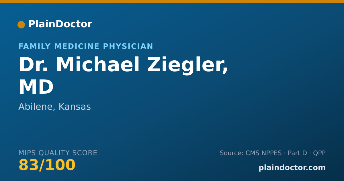 Shareable card for Michael Ziegler, MD - Family Medicine Physician, Abilene, KS