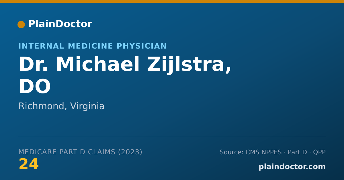 Shareable card for Michael Zijlstra, DO - Internal Medicine Physician, Richmond, VA