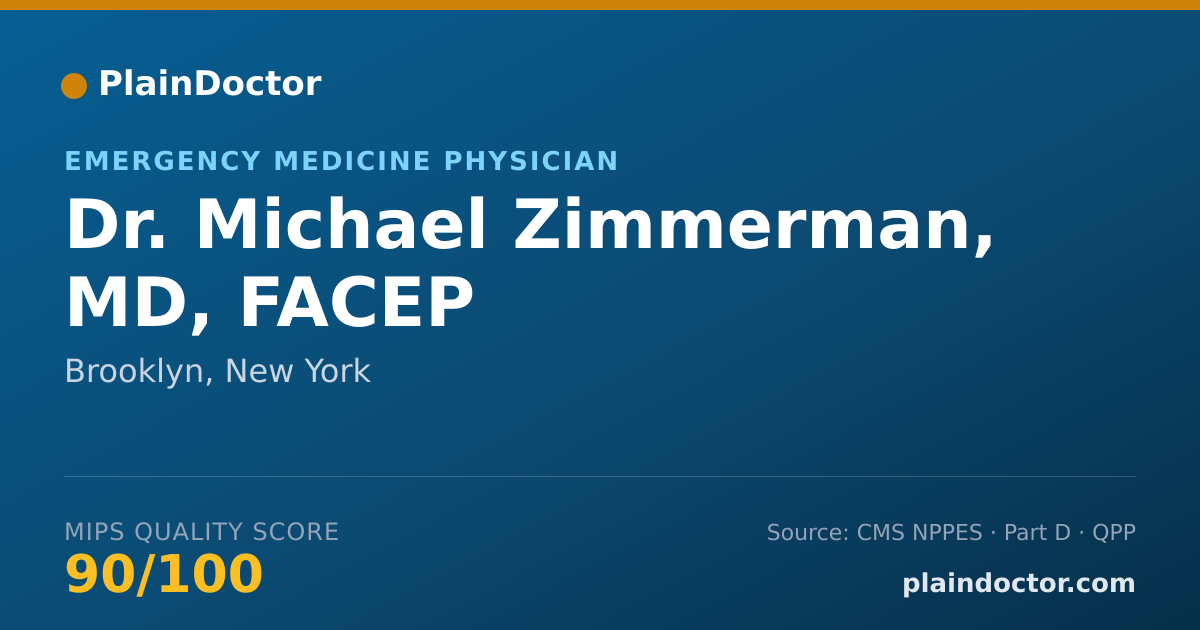 Shareable card for Michael Zimmerman, MD, FACEP - Emergency Medicine Physician, Brooklyn, NY