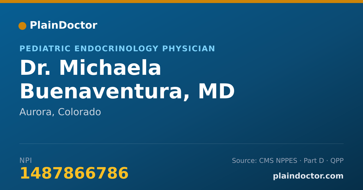Shareable card for Michaela Buenaventura, MD - Pediatric Endocrinology Physician, Aurora, CO