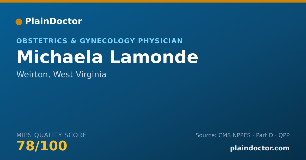 Shareable card for Michaela Lamonde - Obstetrics & Gynecology Physician, Weirton, WV