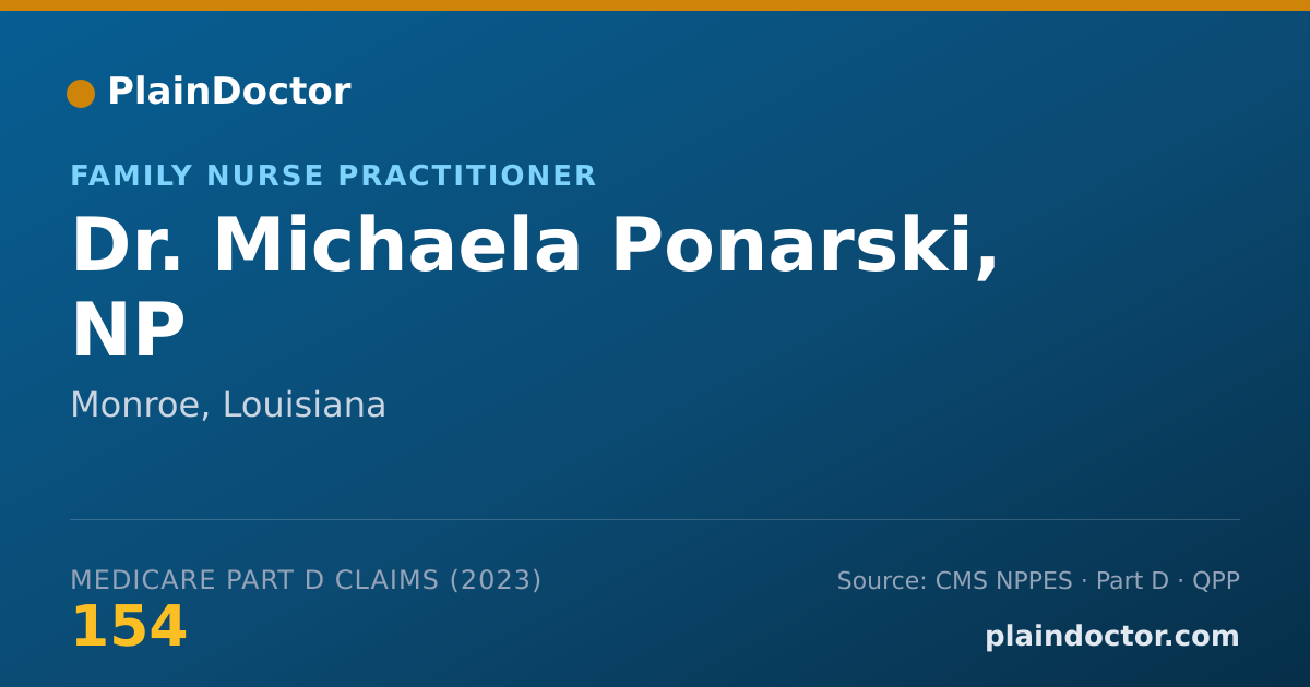 Shareable card for Michaela Ponarski, NP - Family Nurse Practitioner, Monroe, LA