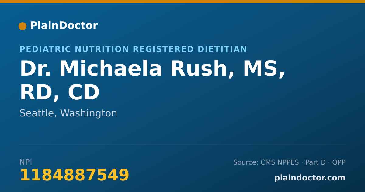 Shareable card for Michaela Rush, MS, RD, CD - Pediatric Nutrition Registered Dietitian, Seattle, WA
