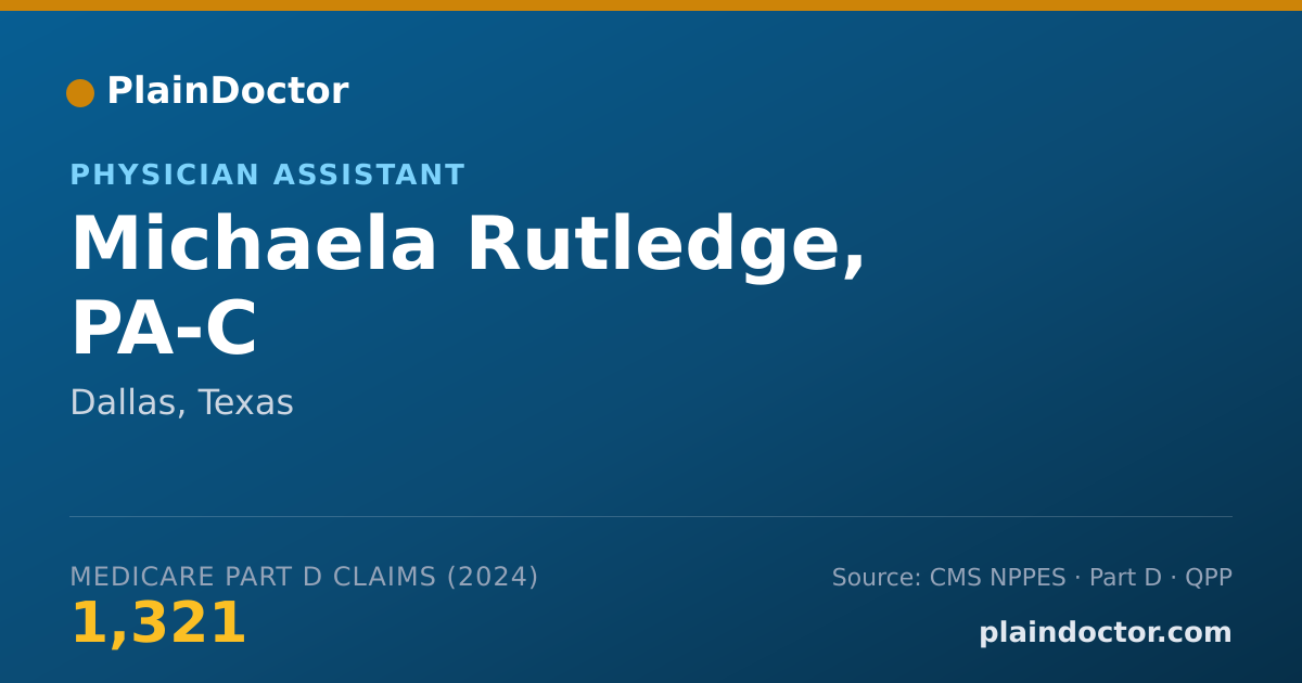 Shareable card for Michaela Rutledge, PA-C - Physician Assistant, Dallas, TX