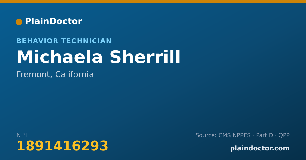 Shareable card for Michaela Sherrill - Behavior Technician, Fremont, CA