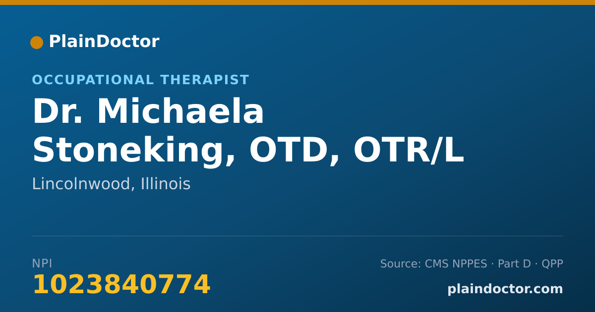 Shareable card for Michaela Stoneking, OTD, OTR/L - Occupational Therapist, Lincolnwood, IL