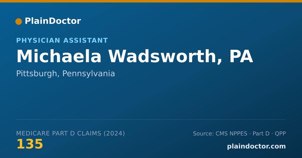 Shareable card for Michaela Wadsworth, PA - Medical Physician Assistant, Pittsburgh, PA