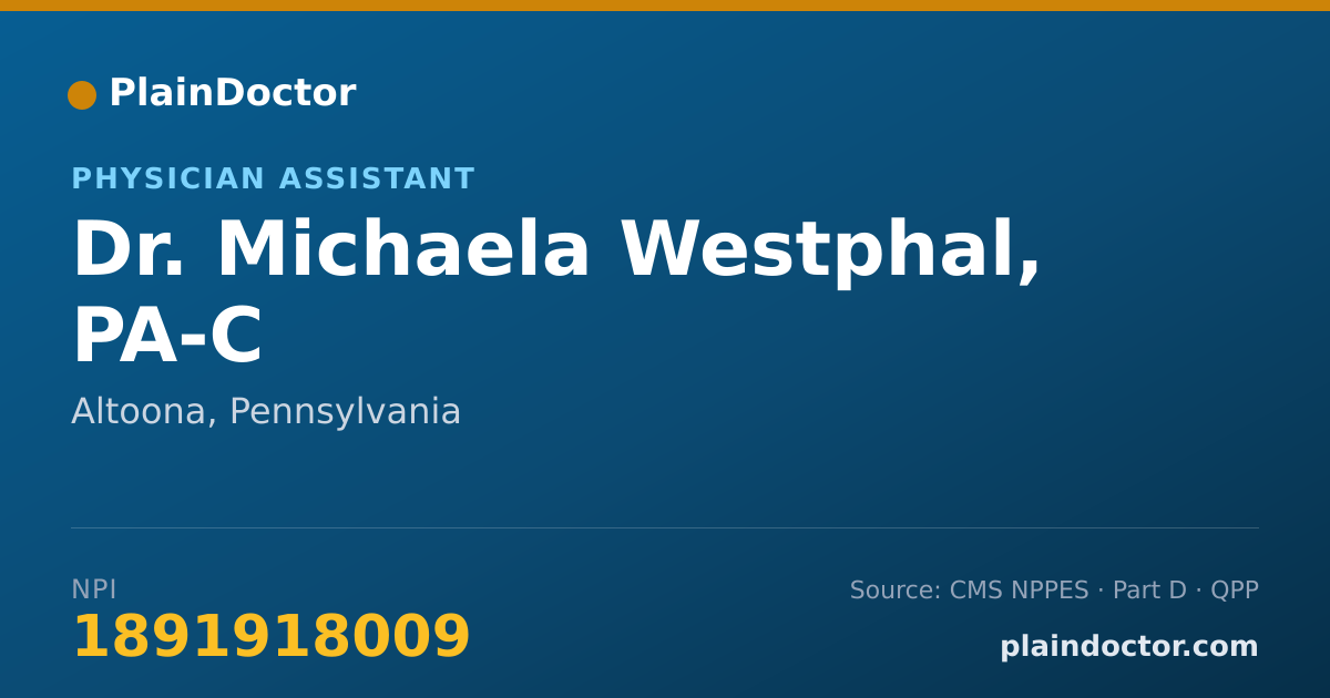 Shareable card for Michaela Westphal, PA-C - Physician Assistant, Altoona, PA