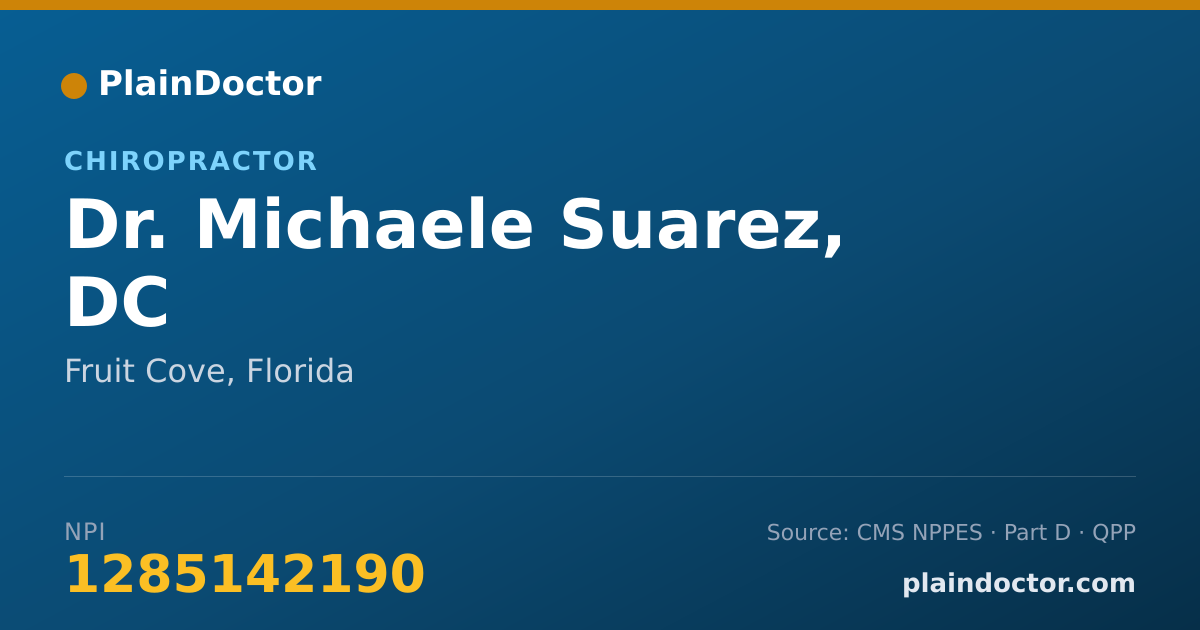 Shareable card for Michaele Suarez, DC - Chiropractor, Fruit Cove, FL