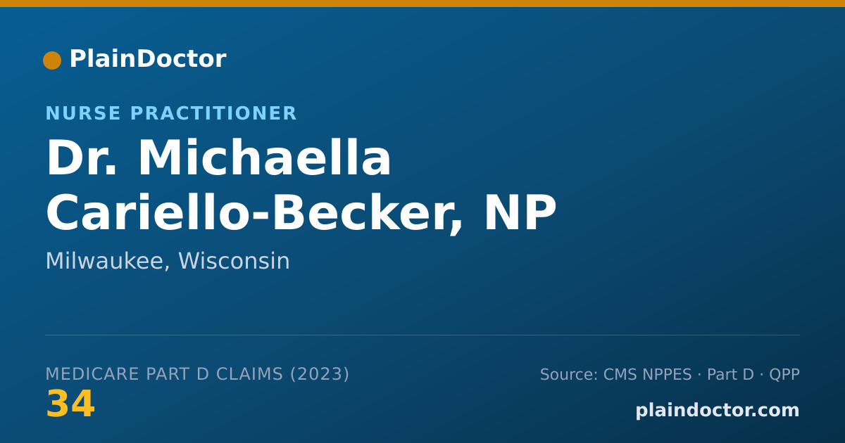 Shareable card for Michaella Cariello-Becker, NP - Nurse Practitioner, Milwaukee, WI